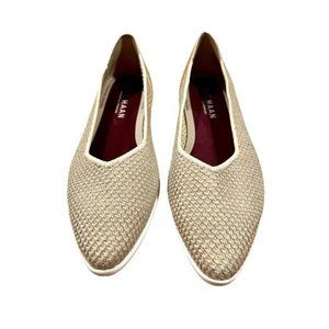 Cole Haan Washable Tan/Gold Ballet Flats